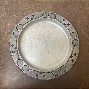 Vintage Pewter Pewtarex York Pennsylvania Tennis Plate